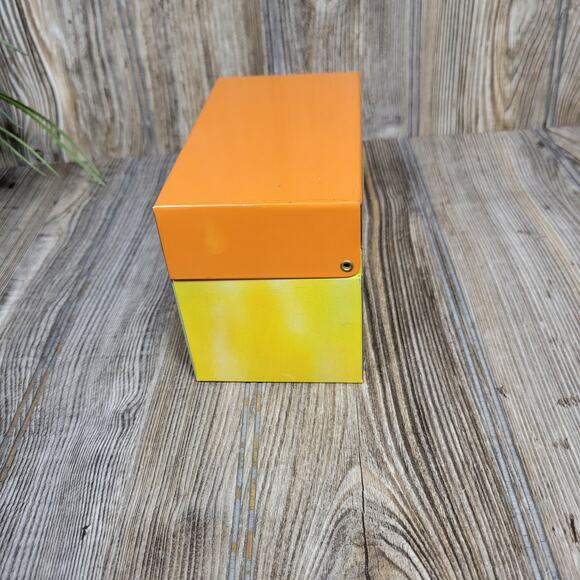 Vintage Ohio Art Recipe Box, Daisy Orange Yellow, Kitchen Decor - Picture 3 of 7